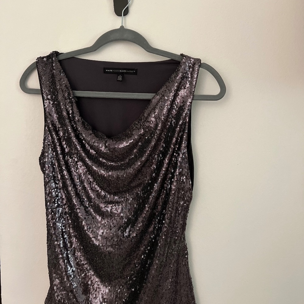 White Hose Black Market Sequin-Front Tank/ Size S